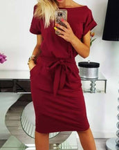 Knee Length Short Sleeve Dress