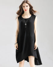 Loose O-Neck Sleeveless Dress