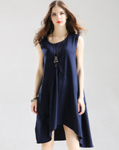 Loose O-Neck Sleeveless Dress
