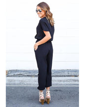 Pleated Waist Short Sleeve Women Playsuit