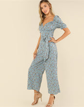 Daisy PrintWide Leg Jumpsuit