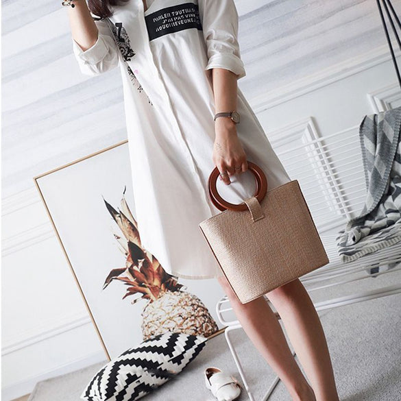 Women Shoulder Straw Bags